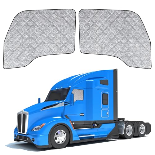 Side Window Sun Shade for Kenworth T680 T880 W990 T680E 2011-2026,Custom Fit 210T Reflective Sunshade for Semi Truck, 6-Layer Heat Insulation Privacy Protector, Block 99% UV Rays, 2PCS - size: Kenworth T680 / T680E / T880 / W990 2011-2026