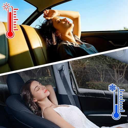 Aokway Car Side Window Sunshades, Driver Car Window Screen Mesh, Universal Fit for Camping and UV Protection (Black, Front Side 2pcs) - color: black, size: Front Side 2pcs