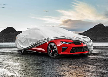 Kayme 6 Layers Car Cover Custom Fit for Chevrolet Chevy Camaro (2010-2025) Waterproof All Weather for Automobiles, Outdoor Full Cover Rain Sun UV Protection.Sliver - size: 14. Custom Fit Chevrolet Camaro