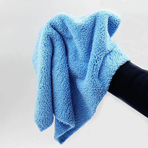 Kingsheep 6Pack Car Microfiber Towel for Auto Thick Buffing Microfiber Cleaning Cloth 16"x16" Plush Polishing Drying Towels 450gsm Detailing Cloths - color: Blue