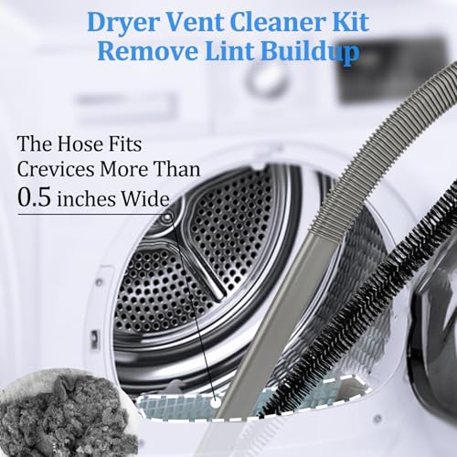 RTop Dryer Vent Cleaner Kit and Attachment Brush Bundle for Dyson Gen 5 V15 V12 V11 V10 V7 V8 Absolute Detect Cyclone Fluffy Mattress Outsize Vacuum Cleaner Accessories Kit Replacement Tools - style: Dryer Hose Bundle Kit Gray