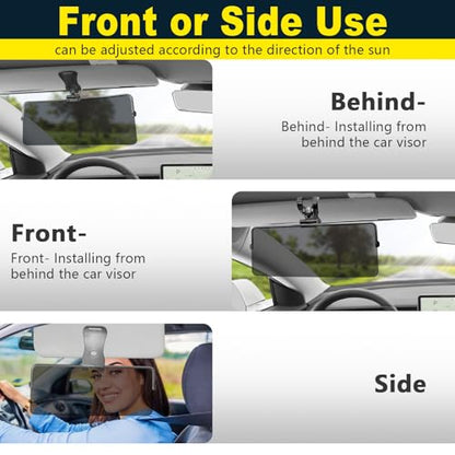 Sun Visor Extender for Cars, Upgraded Sun Visor Extender for Car Easy to Install, Universal UV400 Anti-Glare Protects from Glare, UV Rays, Snow Blindness for Safe Drivin, Clip on - size: Car Daytime-Upgraded