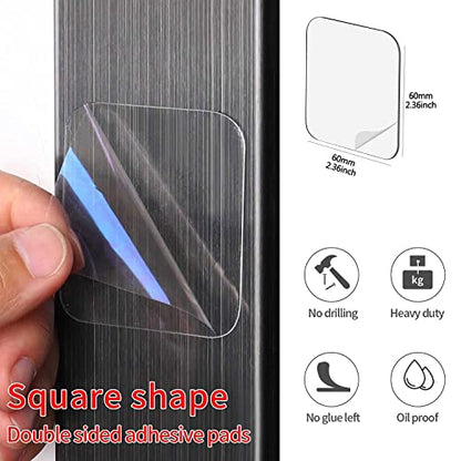 50PCS Double Sided Adhesive Pads for Mounting, 2-3/8inch Two Sided Pre-Cut Square Tape, Sticky Tack Double Sided Tape for Walls Hanging, (2-23/64inch X 2-23/64inch X 1.0MM) - size: 2-23/64inch X 2-23/64inch X 0.04inch