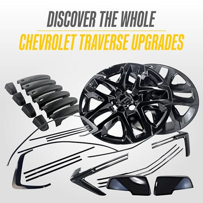 Trim Illusion Chrome Delete Gloss Black Door Handle Covers for Chevrolet-(13-20 Impala, 16-25 Malibu, 18-24 Equinox, 18-23 Traverse, 19-26 Blazer), GMC-(17-23 Acadia, 18-24 Terrain) | US Patented