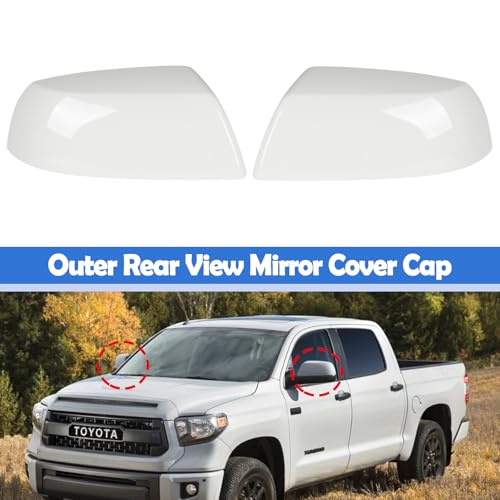 Osompar White Outer Rear View Mirror Cover Cap Front Driver Passeger Side for Toyota Tundra 2007-2021 Toyota Sequoia - color: White