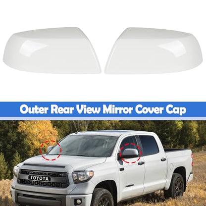 Osompar White Outer Rear View Mirror Cover Cap Front Driver Passeger Side for Toyota Tundra 2007-2021 Toyota Sequoia - color: White