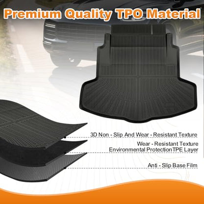 Trunk Liner for 2021-2024 2025 Acura TLX 3D Custom Fit All-Weather TPE Material Waterproof Car Cargo Liner Mat, Black - color: 2021-2025 Acura TLX