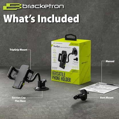 Bracketron TripGrip Window and Vent Mount, GPS Car Mount, Windshield Cell Phone Holder for Car, Includes Vent Clip - style: Window & Vent Mount