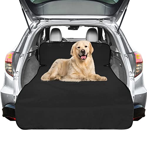Veckle Large SUV Cargo Liner for Dogs (55" x 90"), Waterproof Pet Trunk Mat with Bumper Flap, Heavy Duty Oxford Fabric, Non-Slip Backing, Dog Seat Cover for SUVs Sedans Vans, Black - color: Black, size: Large (No Flaps) 90"