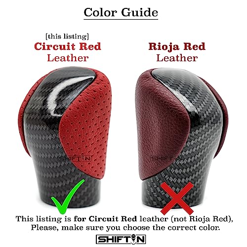 Gear Shift Knob Shifter for Lexus ES GS GX is NX RC RX 200t 300 350 3450h 450hL 350L (Circuit Red Leather/Carbon Fiber Pattern) - color: Circuit Red Leather / Carbon Fiber Pattern
