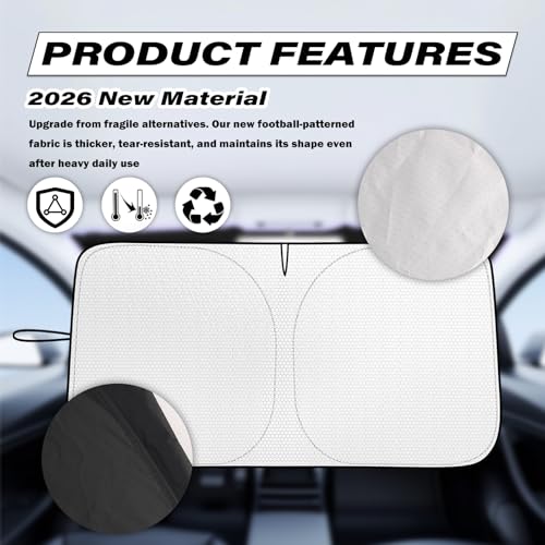 Foldable Car Windshield Sun Shade 59×31 Inch,2026 New Thickened Car Sun Shade Windshield for Blocking Sunlight,Universal Cars Windshields Cover Suns Shades for Cars,SUVs