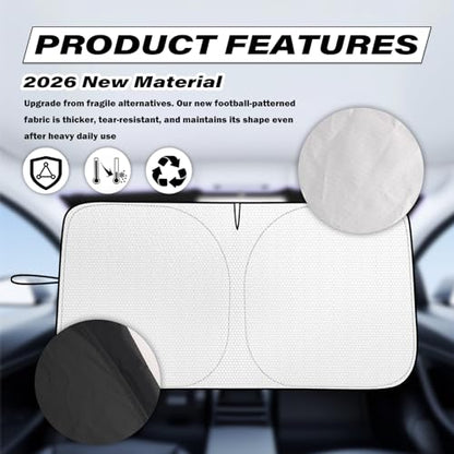 Foldable Car Windshield Sun Shade 59×31 Inch,2026 New Thickened Car Sun Shade Windshield for Blocking Sunlight,Universal Cars Windshields Cover Suns Shades for Cars,SUVs