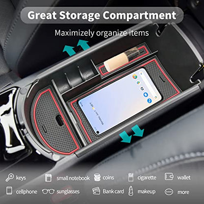 CDEFG Center Console Accessory Organizer Compatible with 2018 2019 2020 2021 2022 CHR C-HR, ABS Material Armrest Box Insert Tray (Red) - color: 1Pcs Red for CHR 2018-2023