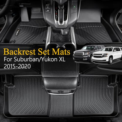 Wailtnb-All Weather Floor Mats & Cargo Liner Backrest Mat for Chevrolet Suburban & GMC Yukon XL 2015-2020 Custom Fit Chevy Suburban & GMC Yukon XL 2015-2020 Waterproof Durable Easy Clean Accessories - style: 30|For Suburban/Yukon XL | 2015-2020 | Backrest