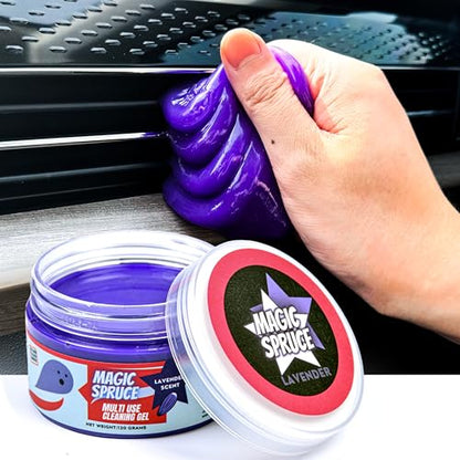 MAGIC SPRUCE Car Detailing Kit Gel for Car Interior Dashboard Cleaner Products, Non-Water Dust Remover Scented Freshner, Upholstery Cleaning Putty, Laptop Computer Cleaning Accessories Car Slime - color: Purple