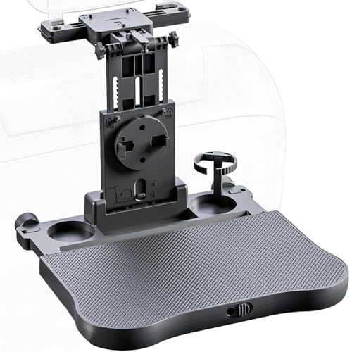 Car Seat Tray Table - Foldable Car Kids Passenger Roadtrip Eating Food Backseat Travel Trays Dinning Working Laptop Desk with Non-Slip Pad/Phone/Tablet Holder - size: 17.7" * 15.2"