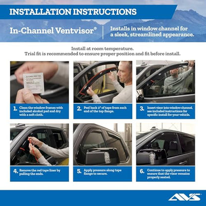 Auto Ventshade [AVS] In-Channel Rain Guards For 83-94 Chevrolet/GMC S10/Blazer/S15 Jimmy, 82-90 S10/S15 Pickup; 91-93 Sonoma, 85-05 Astro/Safari | Window Vent Visors, 2 pcs. - Smoke | 192006