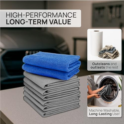 Claro Glass Towels Car Detailing 8-Pack – Streak Free Windshield Cleaner Cloth | Auto Glass Cleaner for Car Windows, Mirrors & Screens | Microfiber Car Cleaning Cloth for Detailing & Interior Use - style: Auto Glass Cleaning Pack