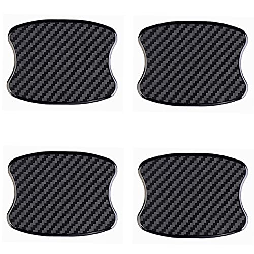 4Pcs Car Door Handle Protective Films,Universal 3D Carbon Fiber Car Door Handle Paint Protection Film for Grip Recesses(S) - color: Black, size: S
