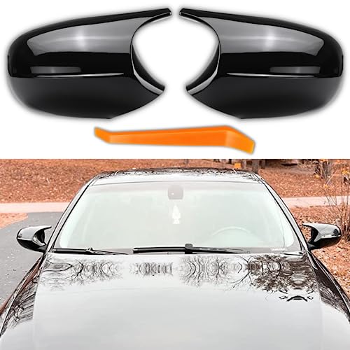 1 Pair Side Mirror Covers for 2008-2013 BMW 3 Series E90 E92 E93 Lci & BMW 1 Series E87 Lci E82 E88 Facelift Models Exterior Tuning Car Mirror Accessories - M Style, Glossy Black - color: Glossy Black, style: E90 LCI (2009-2012)