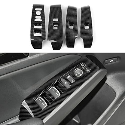 Car Window Lift Control Switch Decals for 2022 2023 2024 2025 Honda Civic 11th Gen Accessories ABS Carbon Fiber Interior Stickers - color: Window Lift Control