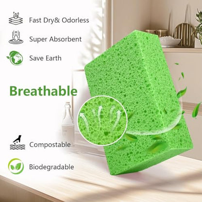 Windshield Cleaner Tool 22.5" L - Car Interior&Exterior Window Cleaning Kit with Extendable Handle&4 Microfiber Pads and Thick Large Wash Sponge, Auto Glass Wiper Brush Kit for Cars Home (7pcs Green) - color: Green