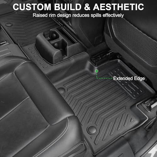 Floor Mats for 2021-2026 Jeep Grand Cherokee L (6-Seater w/o 2nd Row Center Armrest Only), TPE All Weather Durable Floor Liners for Jeep Grand Cherokee L Accessories - size: 2021–2026 | For Jeep Grand Cherokee L