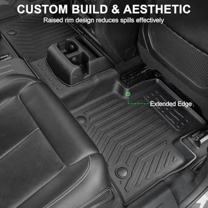 Floor Mats for 2021-2026 Jeep Grand Cherokee L (6-Seater w/o 2nd Row Center Armrest Only), TPE All Weather Durable Floor Liners for Jeep Grand Cherokee L Accessories - size: 2021–2026 | For Jeep Grand Cherokee L