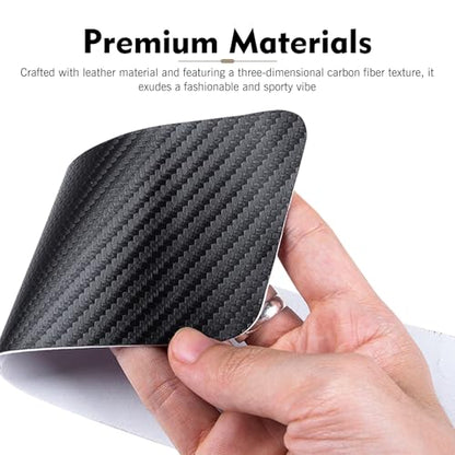4 PCS Car Door Sill Protector, American Flag Carbon Fiber Decor Car Entry Guard Scratch Pad Film, Self-Adhesive Waterproof Auto Threshold Cover Strips, Universal for Most Cars (Black)