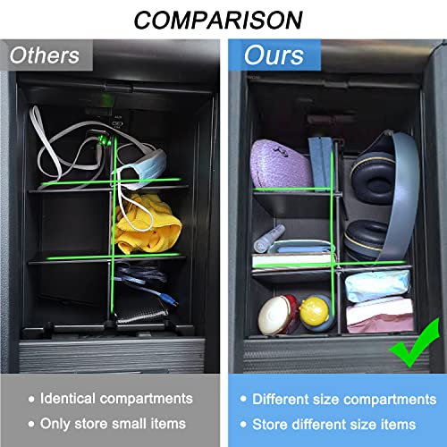 PIMCAR Compatible with Honda Pilot 2016-2022/Honda Ridgeline 2017-2023/Honda Passport 2019-2023 Center Console Organizer Insert Armrest Divider Accessories - size: Armest Divider