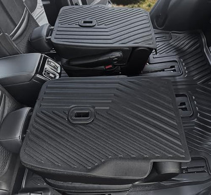 Backrest Mats Kick Mats for 2021-2024 2025 2026 Kia Sorento 6 Seats Captain Chairs Car Mat Accessories, All Weather TPE Seat Back Cover Protector(2nd Row Kick Mats 6 Seats) - style: 6 Seats 2nd Row Kick Mats