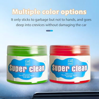 Car Cleaning Gel, Reusable Vehicle Air Vent Crevice Detailing Putty, Automotive Interior Detail Slime Cleaner Removal Tool Kit Accessories, Universal for SUV, Sedan, Truck (Green) - color: Green
