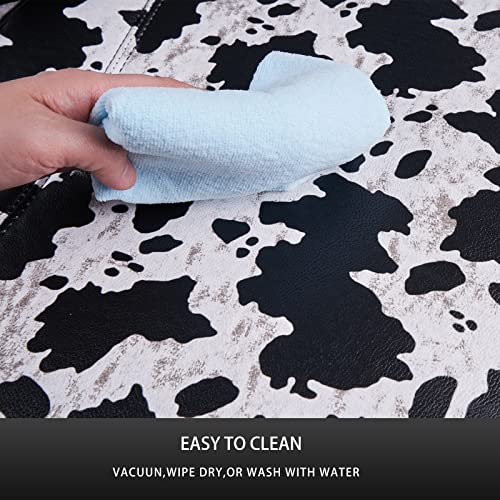 Cow Print Car Seat Back Kick Protectors,2 Pack Kick Mats with Storage Pockets,Car Accessorise(Cow Print)