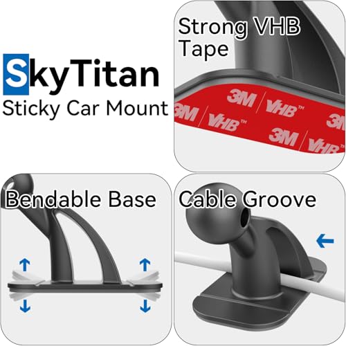4 Pack Sticky 17mm Ball Mount for Car Mount Adhesive Replacement Magnetic Phone Holder MagSafe Mounting Base Dashboard Sticker 3M VHB Tape - style: 4 Pack