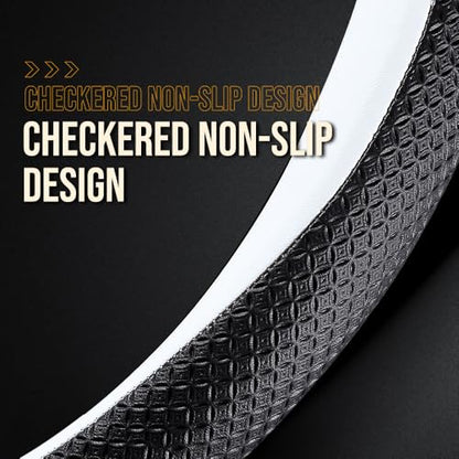 LKWLIKEI Nappa Leather Ultra-Thin Steering Wheel Cover, for Tesla Model 3/Y Steering Wheel Cover, Non-Slip Design and Interior Modification of car Accessories （White） - color: white