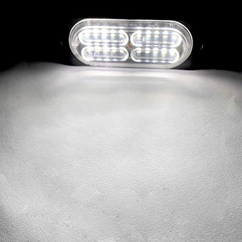 Teguangmei 12-24V 20-LED Super Bright Emergency Strobe Warning Caution Hazard Construction Waterproof Flashing Strobe LED Light Bar Surface Mount for Car Truck SUV Van (White) - color: White