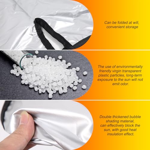 Front Windshield Sun Shade Compatible with Mercedes Benz G Class AMG SUV W463 G350 G400 G500 G55 G63 G65 G800 2004-2025 Foldable Elastic Memory Steel Wire Sun Shield UV Protection