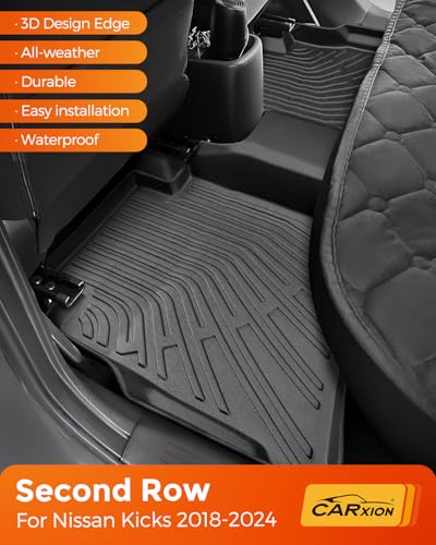 CARxion® for Nissan Kicks Floor Mats & Cargo Liner (2018-2024, All-Weather TPE, 4PCS Full Set,Not for 2025)