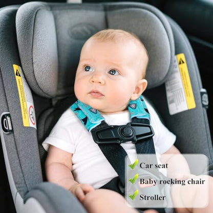 2-Pack Car Seat Strap Covers, Infant Seatbelt Covers, Velvety Soft Double-Sided Use Car Seat Shoulder Strap Pads for Infant Toddler, Blue Shark Pattern - color: Blue Shark