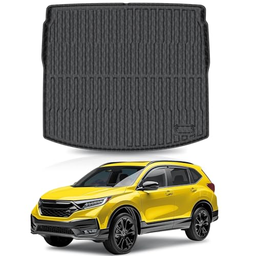 KUST Trunk Cargo Mat for Honda CR-V 2017-2022 (Upper Deck Position) (No Hybrid), All Weather Rear Cargo Liner for CRV Accessories Car Mat Cover TPE Rubber Raised Edge - style: CR-V 2017-2022 │ Trunk Mat