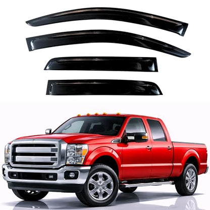 KPY Rain Guards Fit for 1999-2016 Ford F250 F350 F450 F550 Super Duty SuperCrew, Out-Channel Window Visors Vent Wind Deflector 4PC, Truck Accessories for 99-16 F250 F350 F450 F550 Super Duty SuperCrew - size: 1999-2016 F250/F350/F450/F550 SuperCrew
