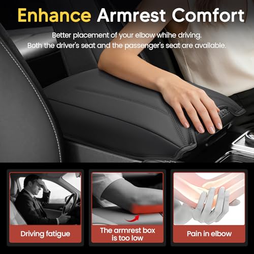 Shademax Center Console Cover for Nissan Pathfinder 2022-2025 2026 Armrest Cover Cushion Pad Arm Rest Cover Leather Console Lids Protector Middle Console Cover for Pathfinder Accessories Anti-Scratch - size: For Nissan Pathfinder 2022-2026