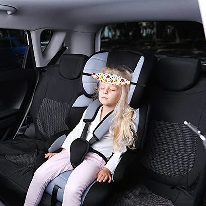 HESTYA 2 Pcs Carseat Head Support Toddler, Stroller Seat Headrest for Sleeping Traveling, Neck Relief Headband Strap for Kids Children Toddler Infant(Dinosaur and Bear) - color: Dinosaur and Bear