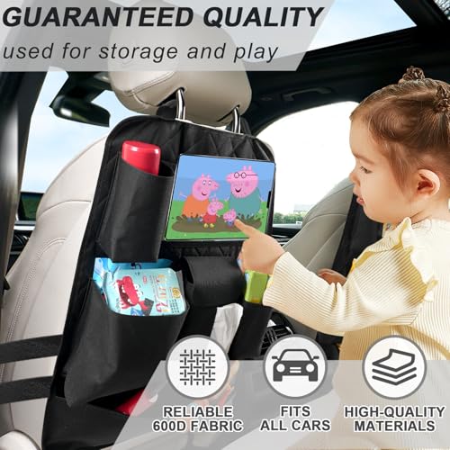 XDV Car Seat Organizers,Multi-functional Back Seat Protectors, Storage Pouches, Child kicking prevention and Tray Holders Kick Mats Back (for Cars, Kids,and Rear Seats) (Black, 1 Pack) - size: 1 Pack