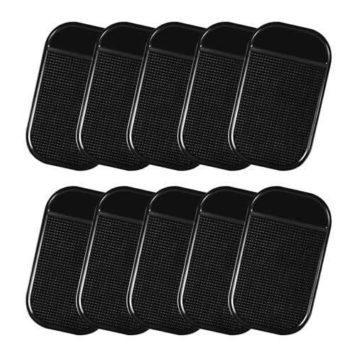 10PCS Car Dashboard Non-Slip Mat, Multifunctional Anti-Slide Sticky Pad for Auto Dashboard, Anti-Slip Dash Pad for Cell Phone, Radar Detector, Keys, Glasses, GPS, Coins (Black) - color: Black
