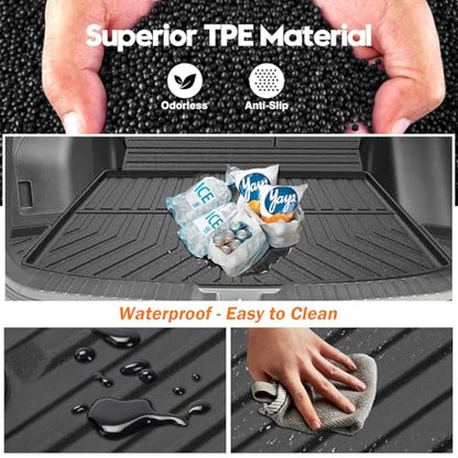 KUST Trunk Cargo Mat for 2020-2026 Ford Escape Accessories, All Weather Cargo Liner Rear Trunk Liner TPE Rubber Raised Edge - size: For 2020-2026 Escape | Trunk Mat