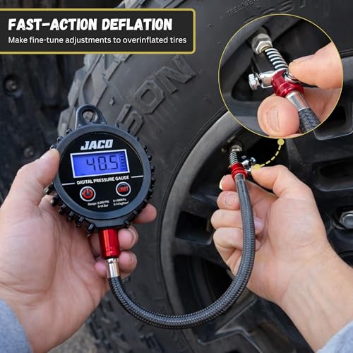 JACO ElitePro-X Digital Tire Pressure Gauge with Lightning Chuck - 100 PSI - size: 100 PSI