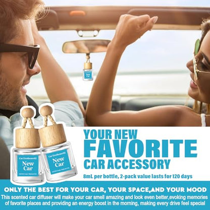 HoogaLife Car Air Freshener Diffuser 2 Pack Hanging Air Freshener - New Car Fragrance Oil Air Diffuser for Automobile, 45+ Days Long Lasting Fragrance Made in USA (N82)