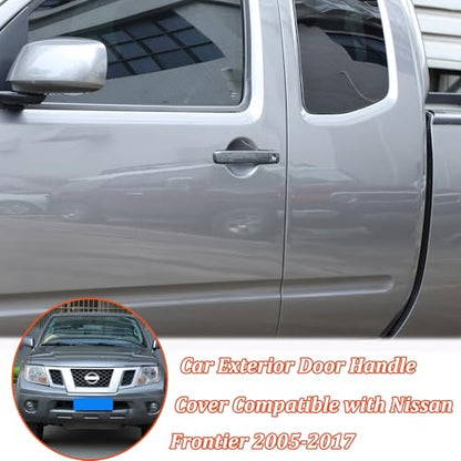 Car Exterior Door Handle Cover Compatible with Nissan Frontier 2005-2017,ABS Carbon Fiber Pattern Outside Door Handle Trim Strips Cover Protector Trim Accessories 8PCS (Carbon Fiber Pattern)