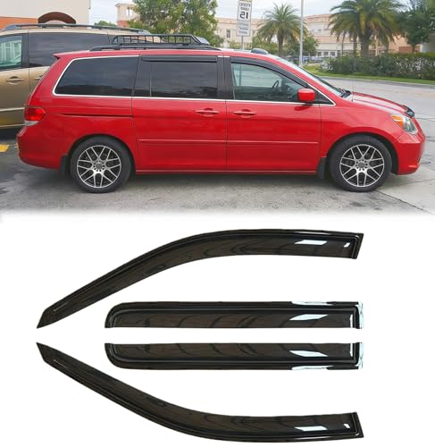 Rainproof Side Window Wind Deflectors for 2011-2017 Honda Odyssey, Tape-on Sun Rain Guard Sets,Nice Looking Window Visors for Cars,Vent Deflector for 11-17 Honda Odyssey 94203 - size: 2011-2017 Honda Odyssey